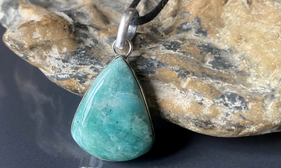amazonite pendentif argent pierre naturelle