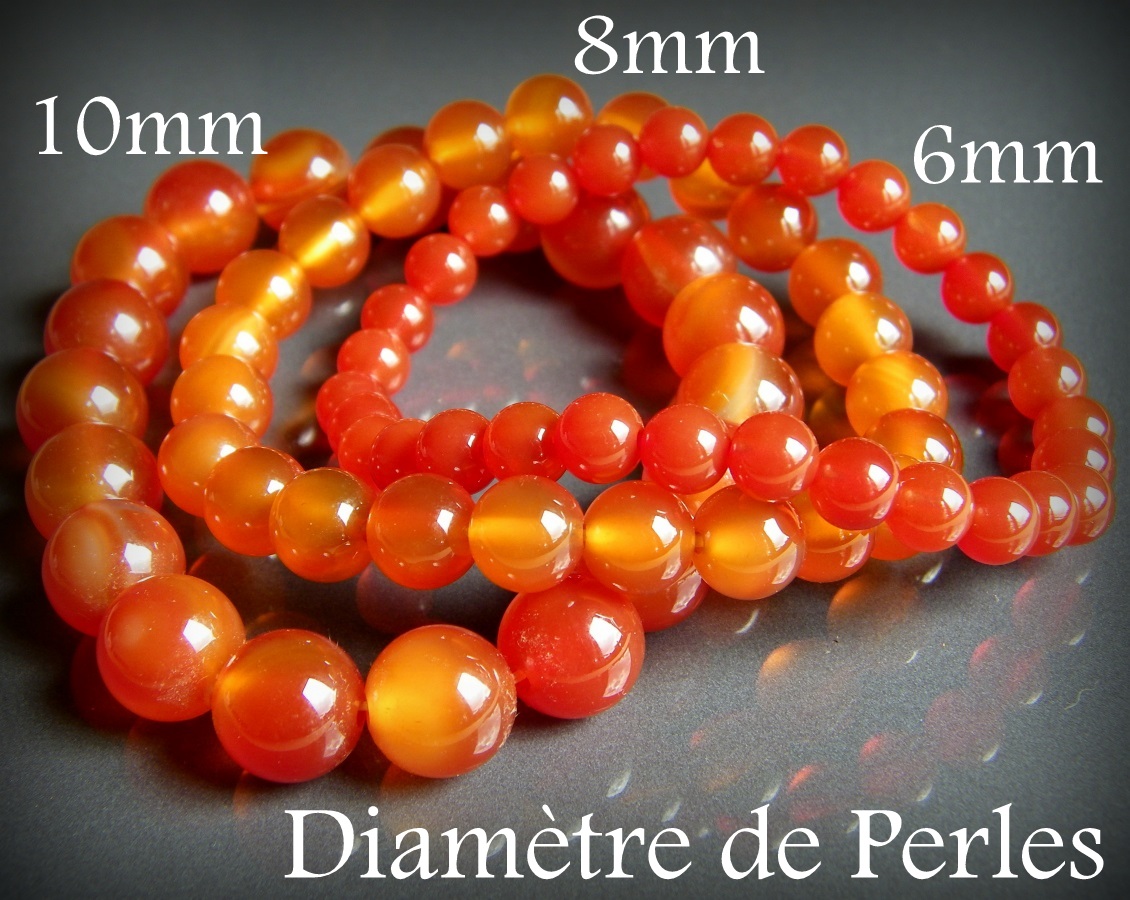 bracelet perles en pierre naturelle de cornaline