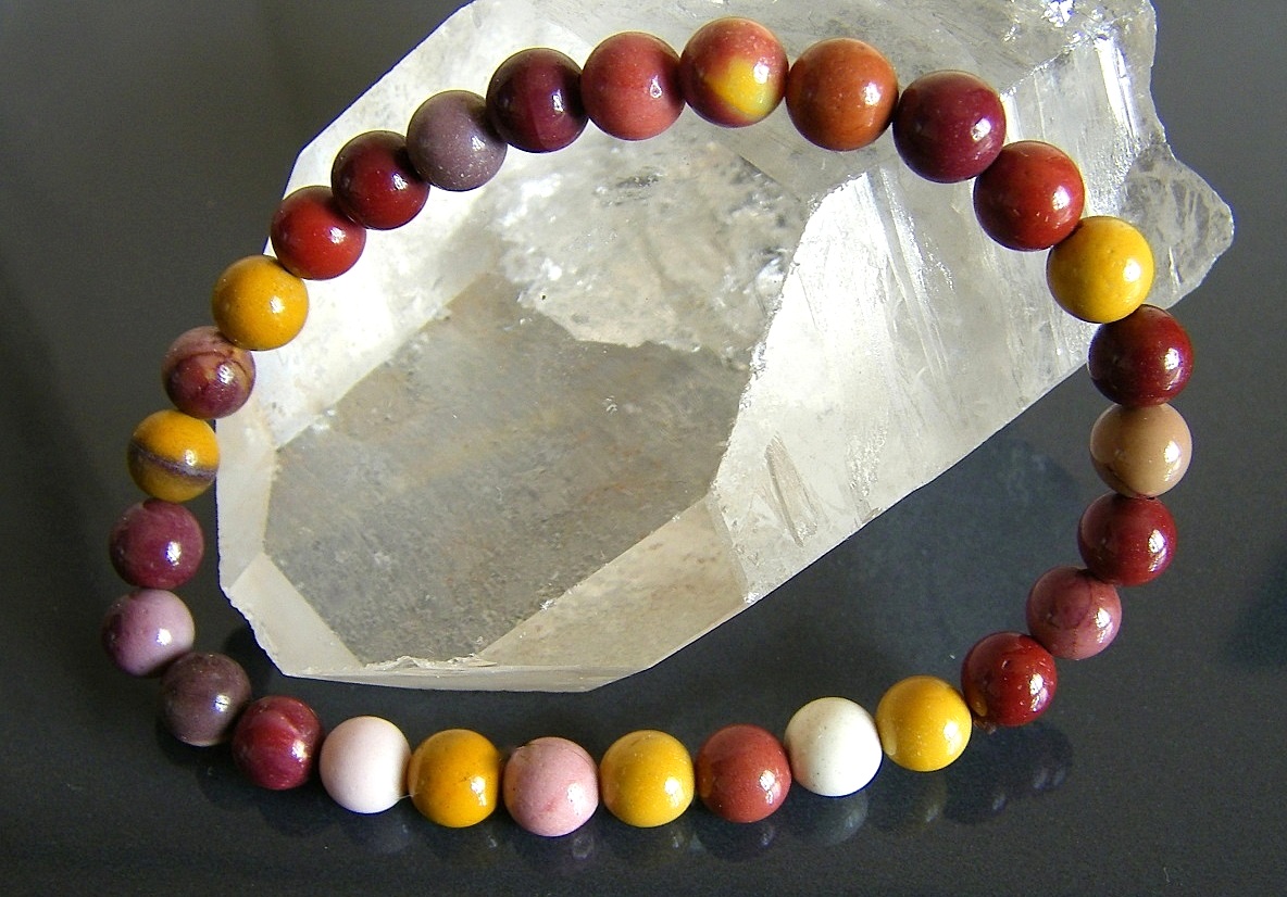 jaspe mokaite bracelet boules pierre naturelle protection