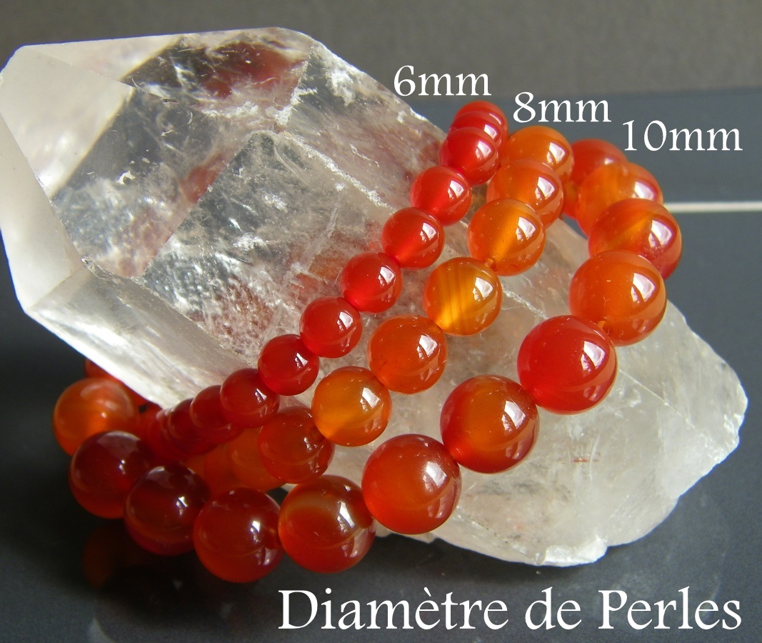 bracelet perles en pierre naturelle de cornaline