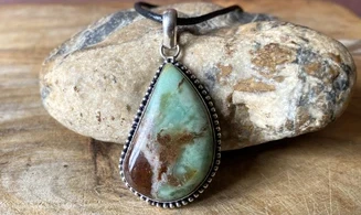 Chrysoprase & 925 Silver plated pendant