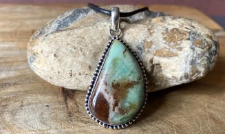 Chrysoprase pierre pendentif & Argent