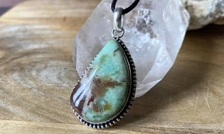 Chrysoprase pierre pendentif & Argent