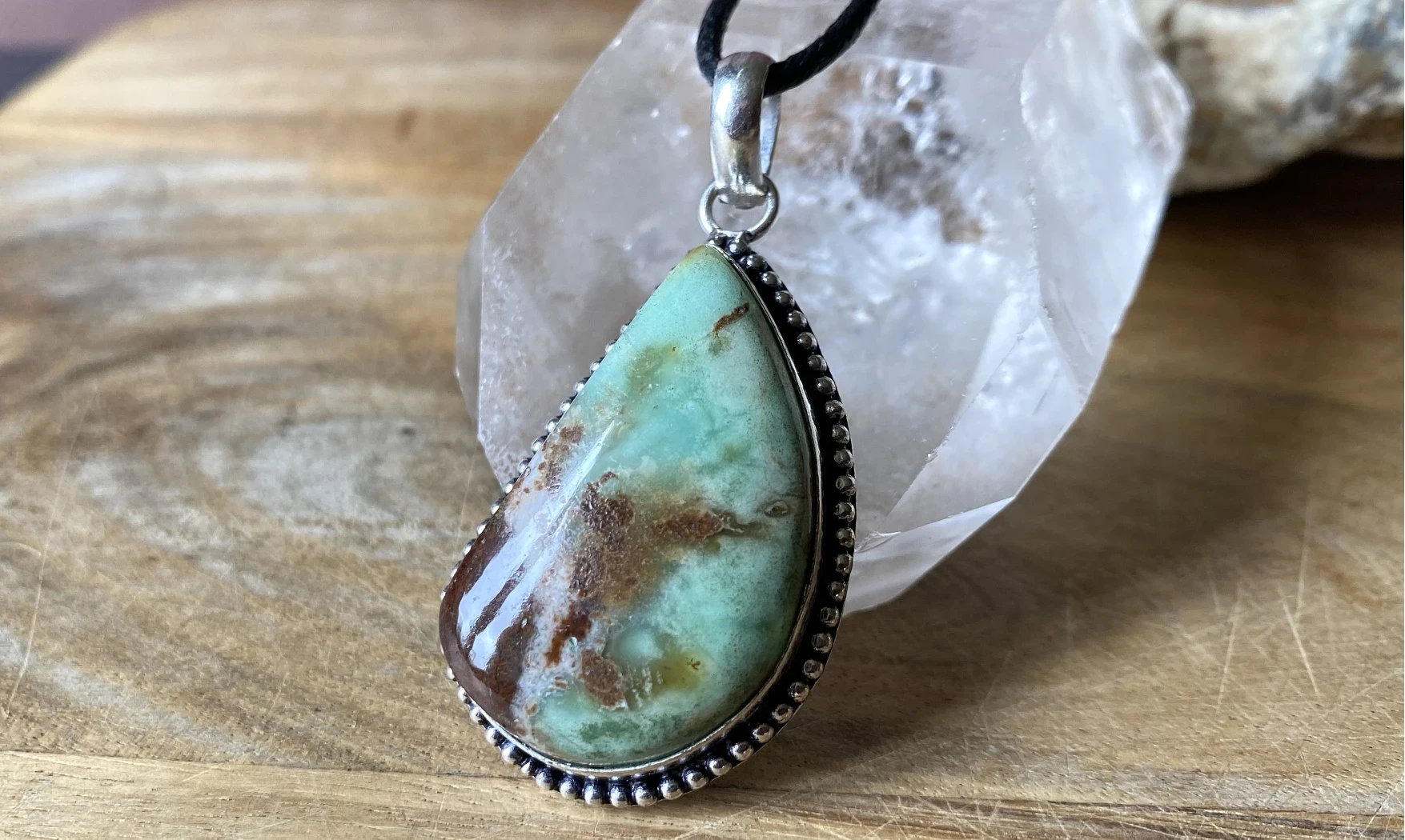 Chrysoprase pierre pendentif & Argent