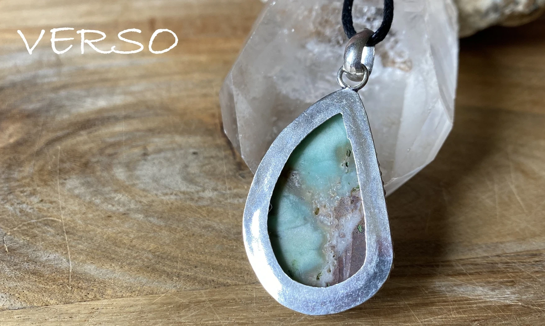 Chrysoprase pierre pendentif & Argent