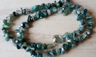 Agate Mousse pierres Baroques collier