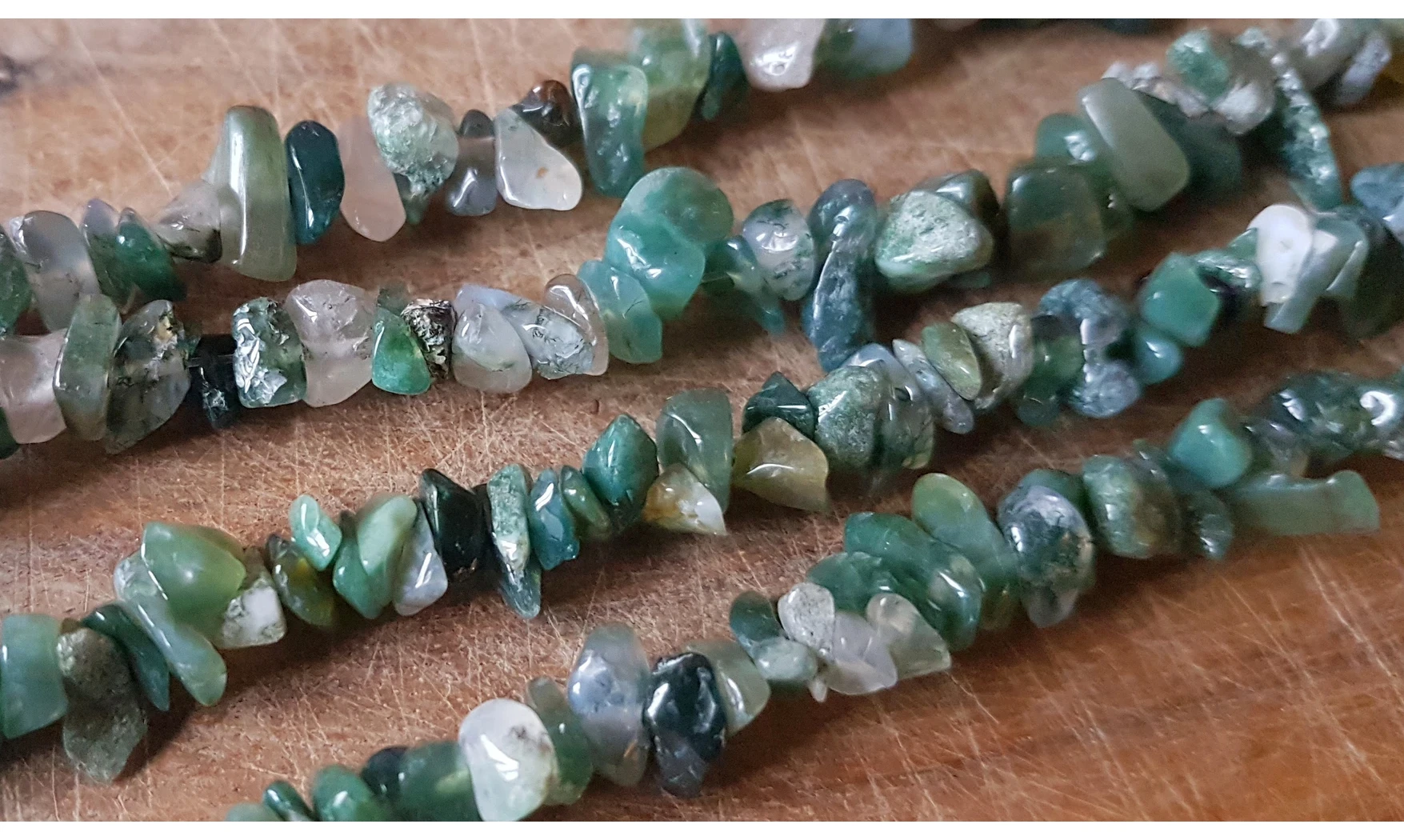 Agate Mousse pierres Baroques collier