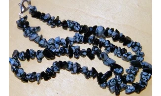 Snowflake Obsidian Chips Necklace