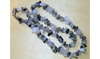 Black Rutile Chips Necklace
