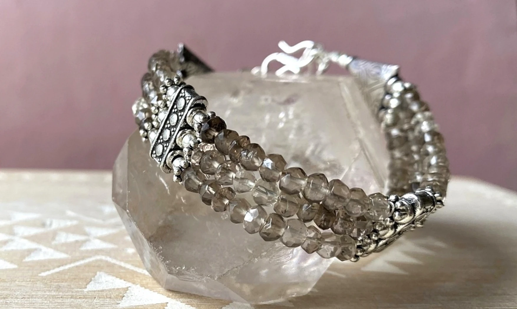 Quartz Fumé Bracelet Ethnic