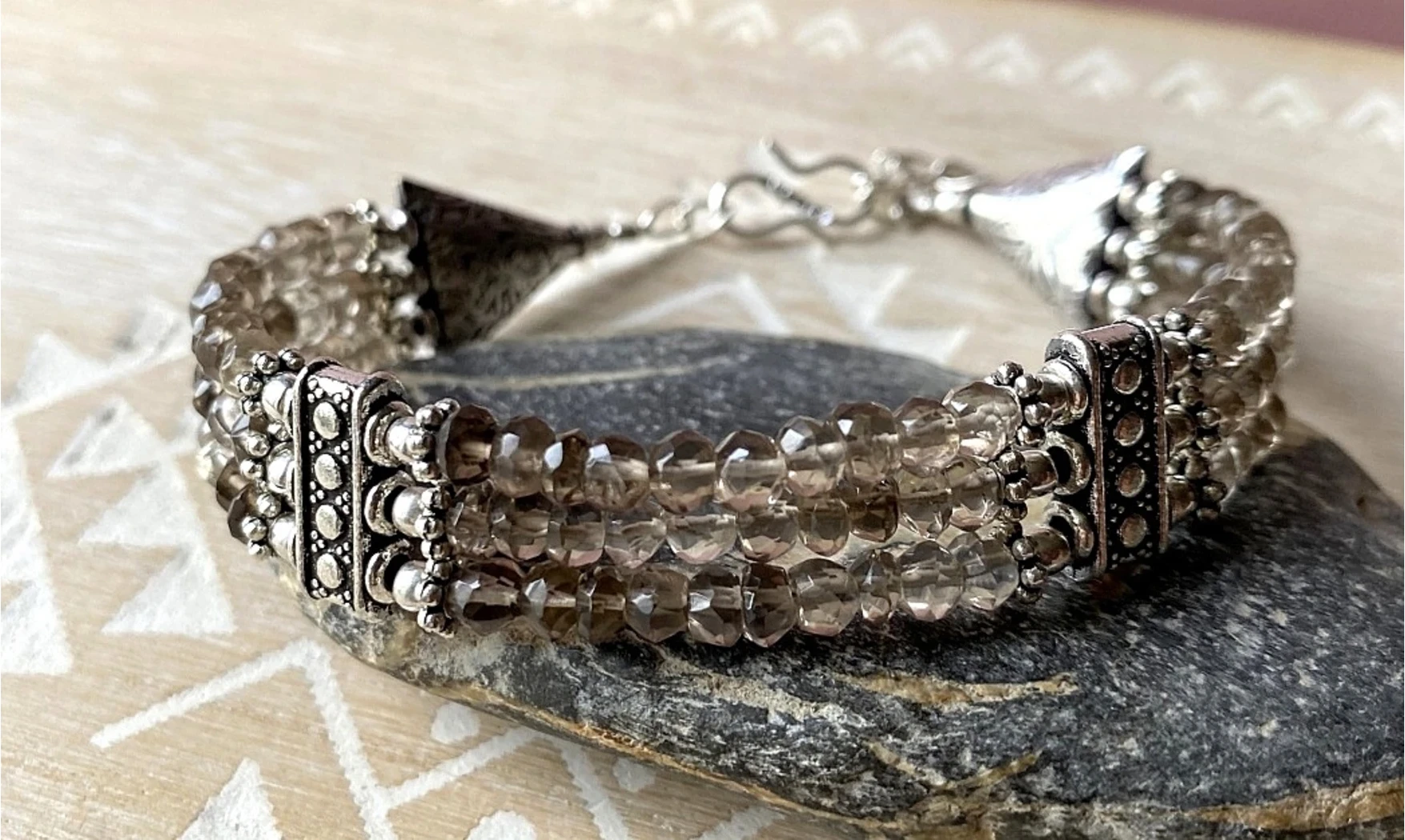 Smoky Quartz Ethnic Bracelet
