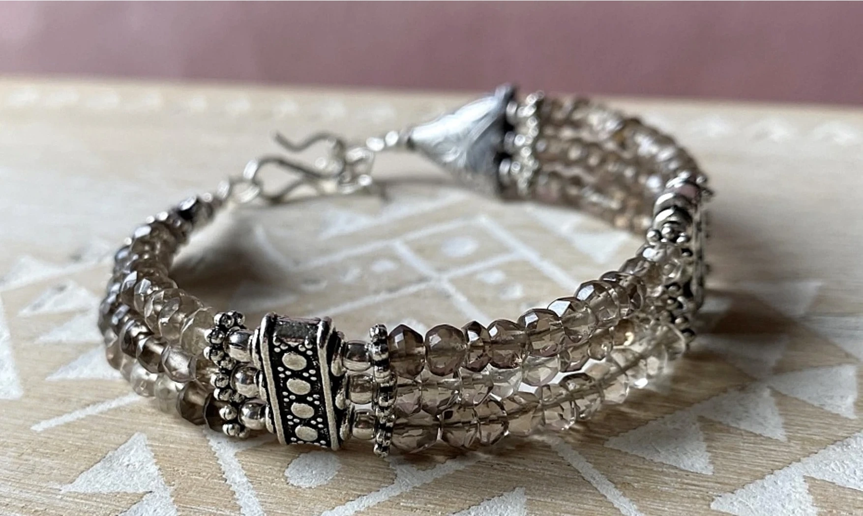 Smoky Quartz Ethnic Bracelet
