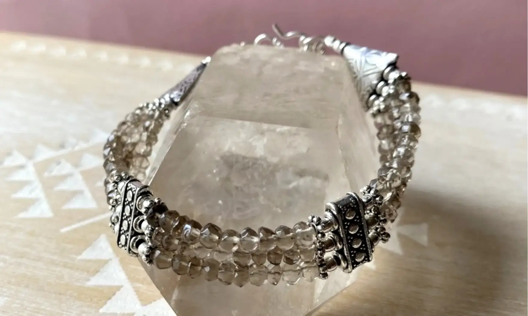Quartz Fumé Bracelet Ethnic