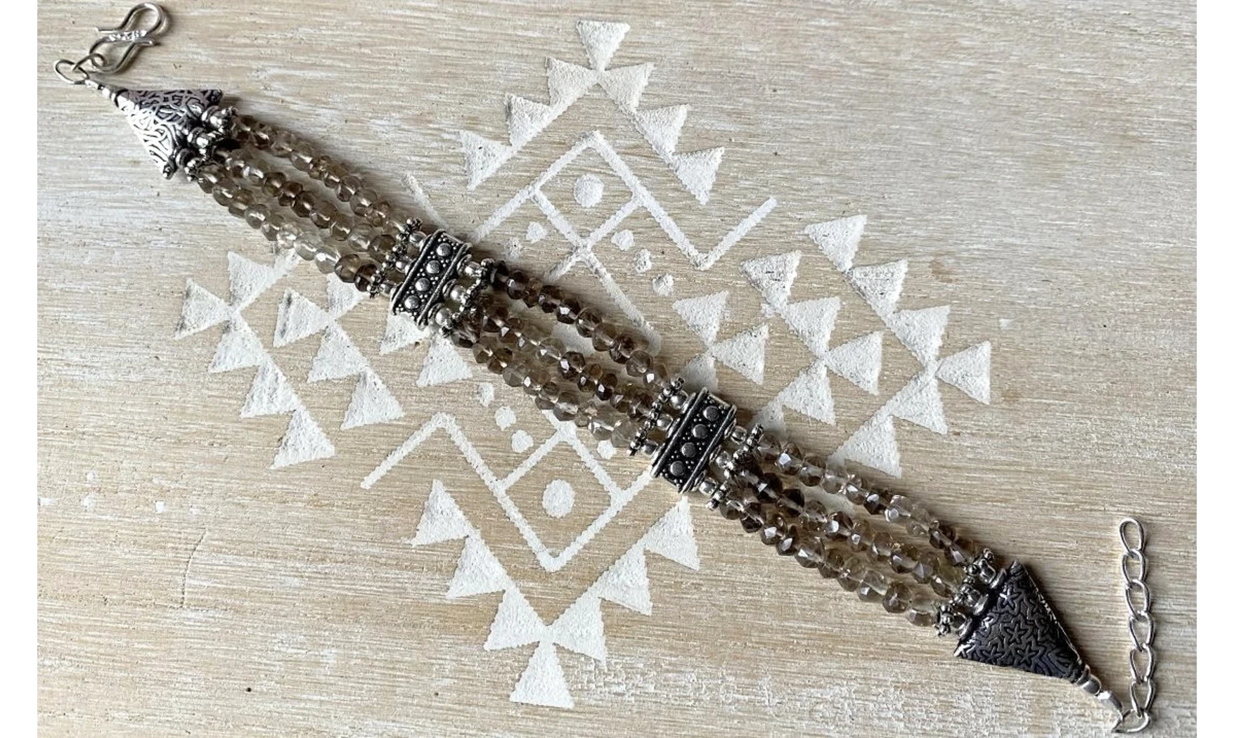 Quartz Fumé Bracelet Ethnic