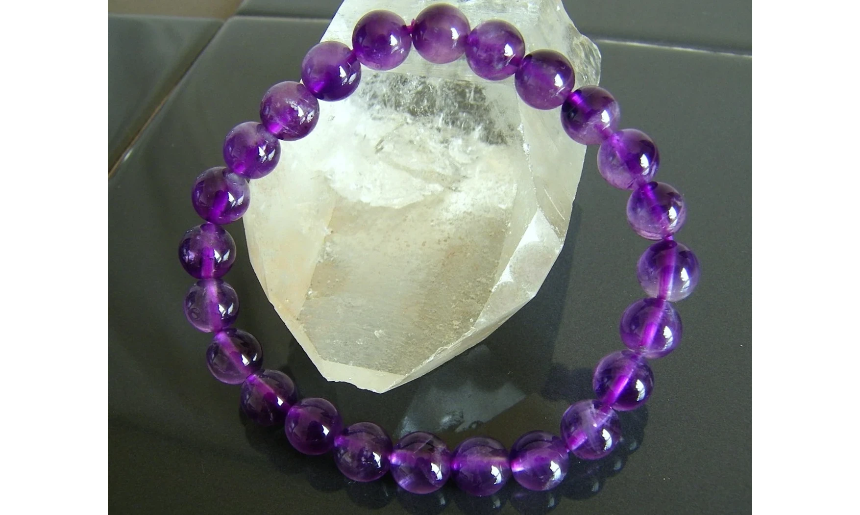 Améthyste pierres Boules bracelet