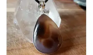 Banded Agate & 925 plated Silver pendant