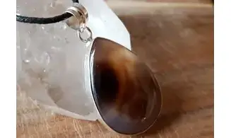 Banded Agate & 925 plated Silver pendant
