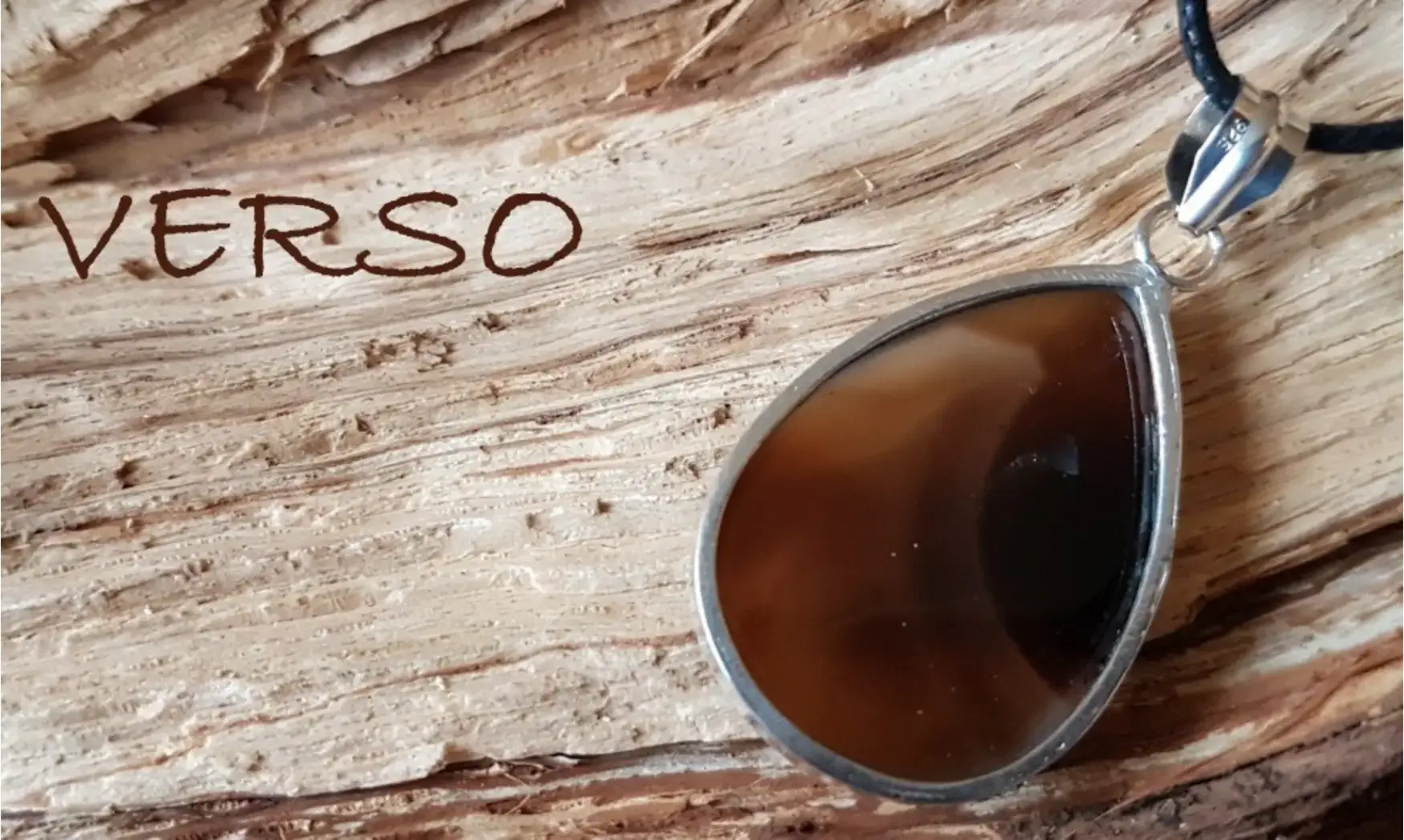 Banded Agate & 925 plated Silver pendant