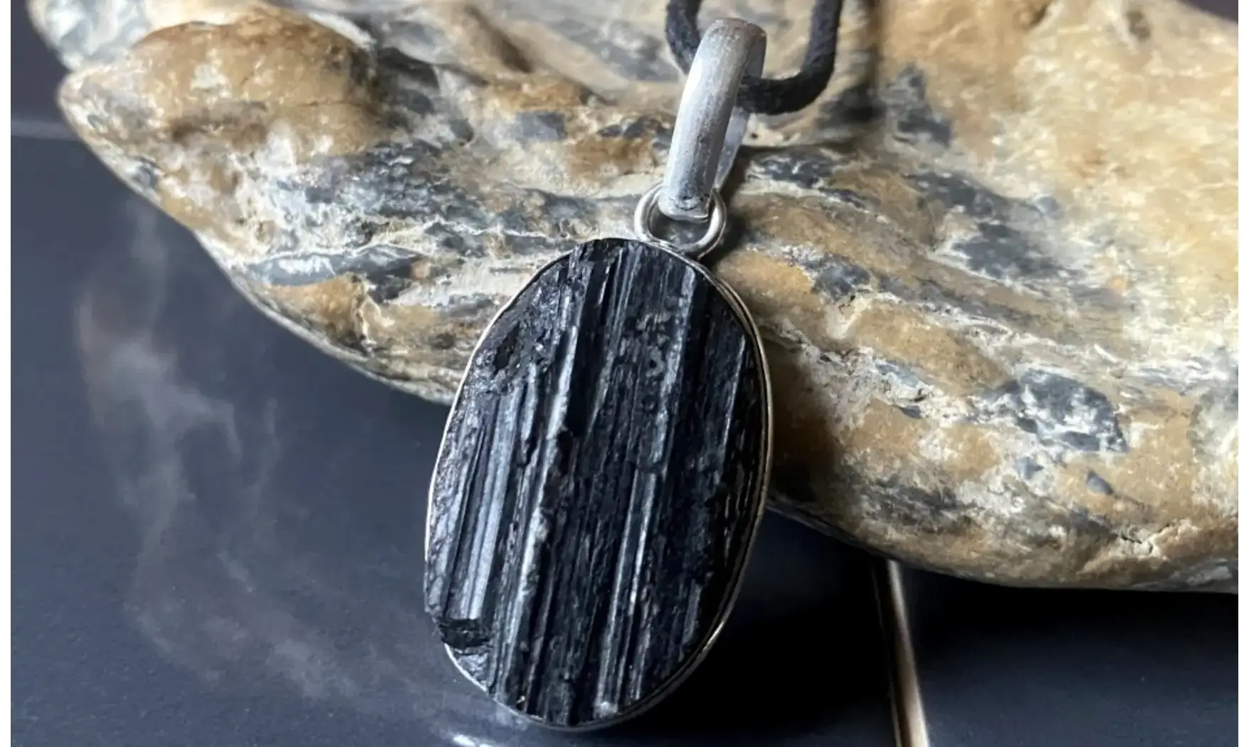 Tourmaline noire pendentif & Argent