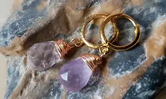 Amethyst Earrings Teardrop