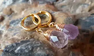 Amethyst Earrings Teardrop