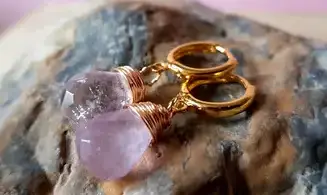 Amethyst Earrings Teardrop