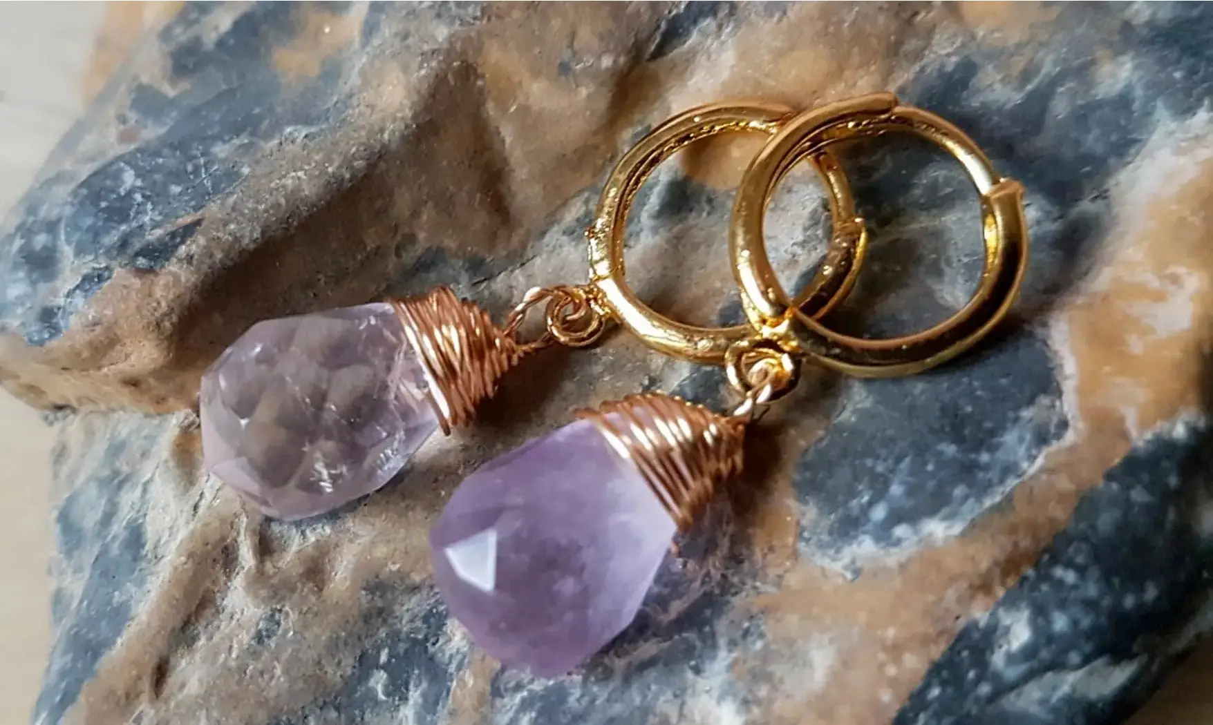Amethyst Earrings Teardrop