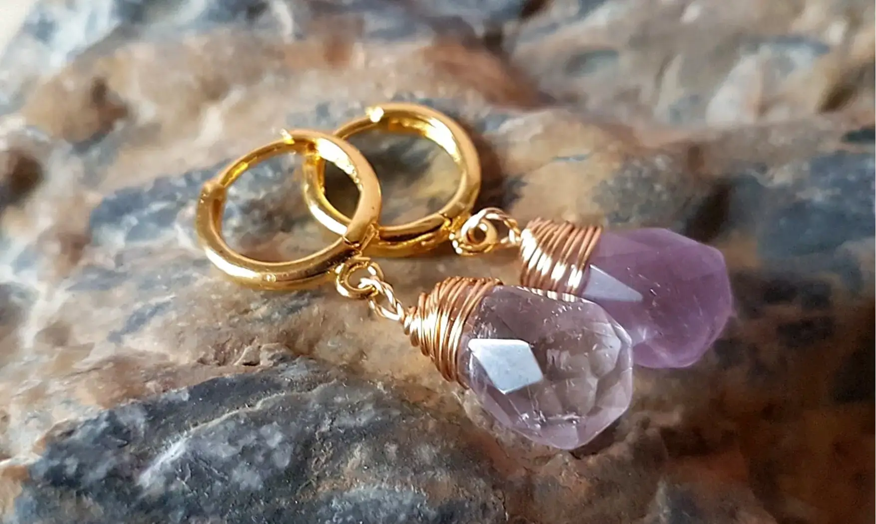 Amethyst Earrings Teardrop