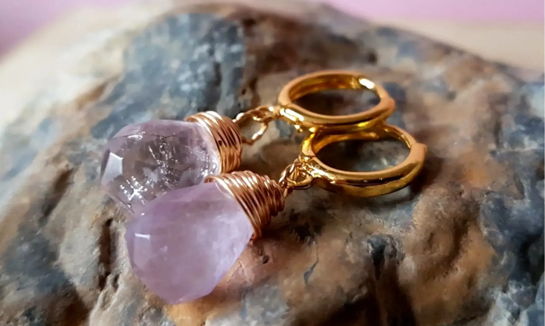 Amethyst Earrings Teardrop