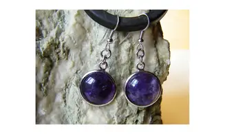 Amethyst Round Earring