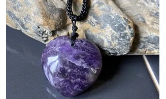 Améthyste Coeur pierre pendentif 2