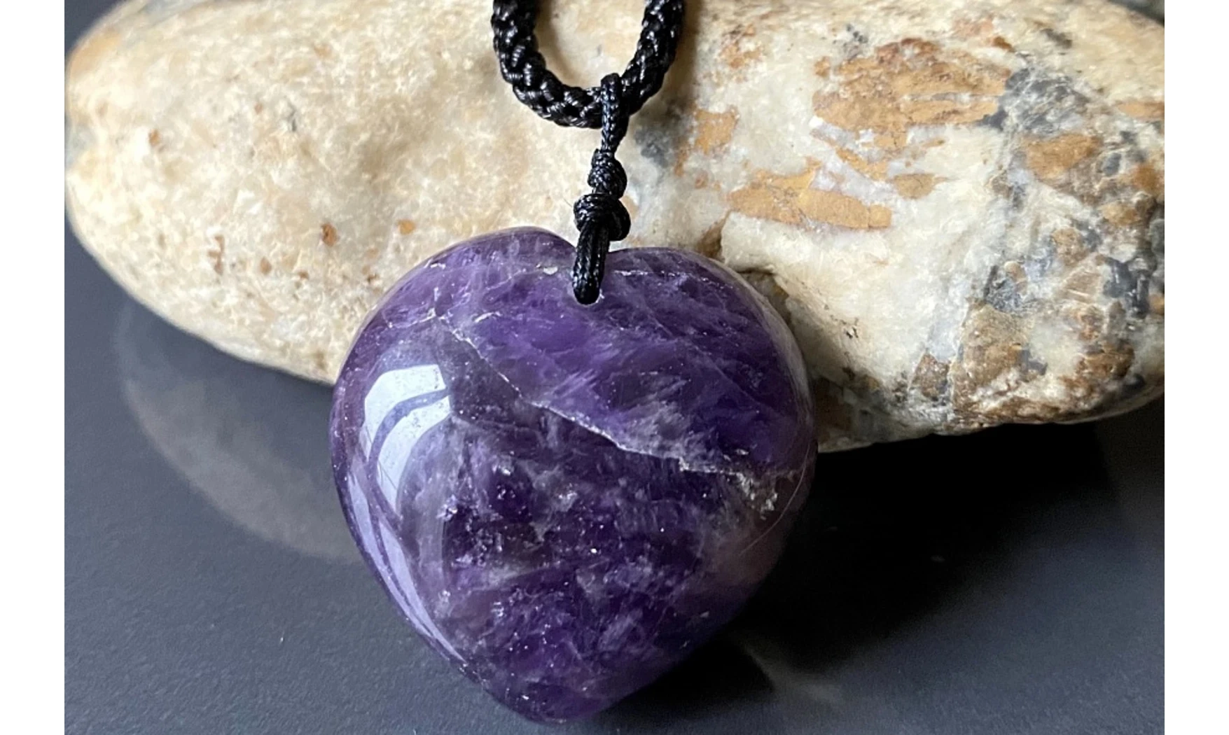 Améthyste Coeur pierre pendentif 2