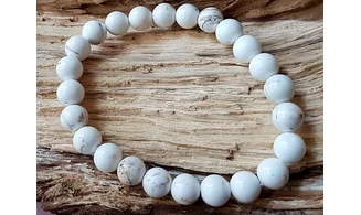 Howlite blanche pierres Boules bracelet