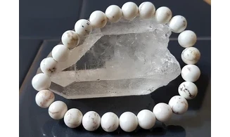 Howlite blanche pierres Boules bracelet
