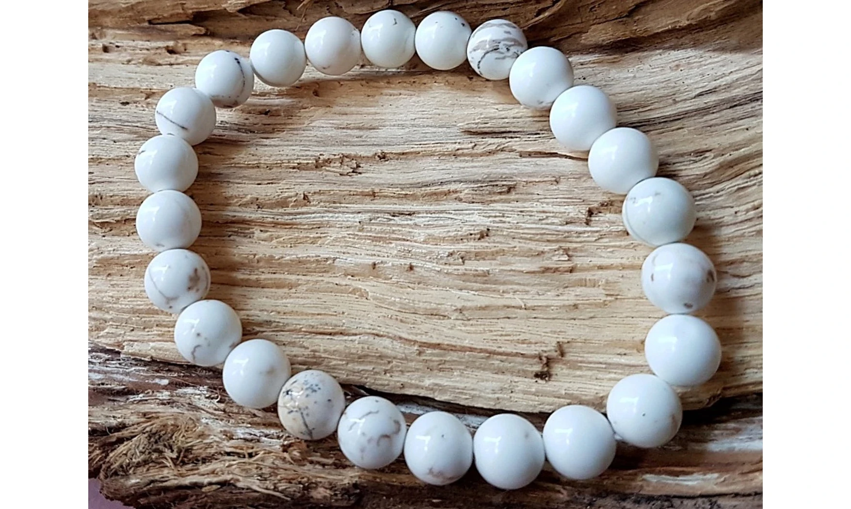 Howlite blanche pierres Boules bracelet