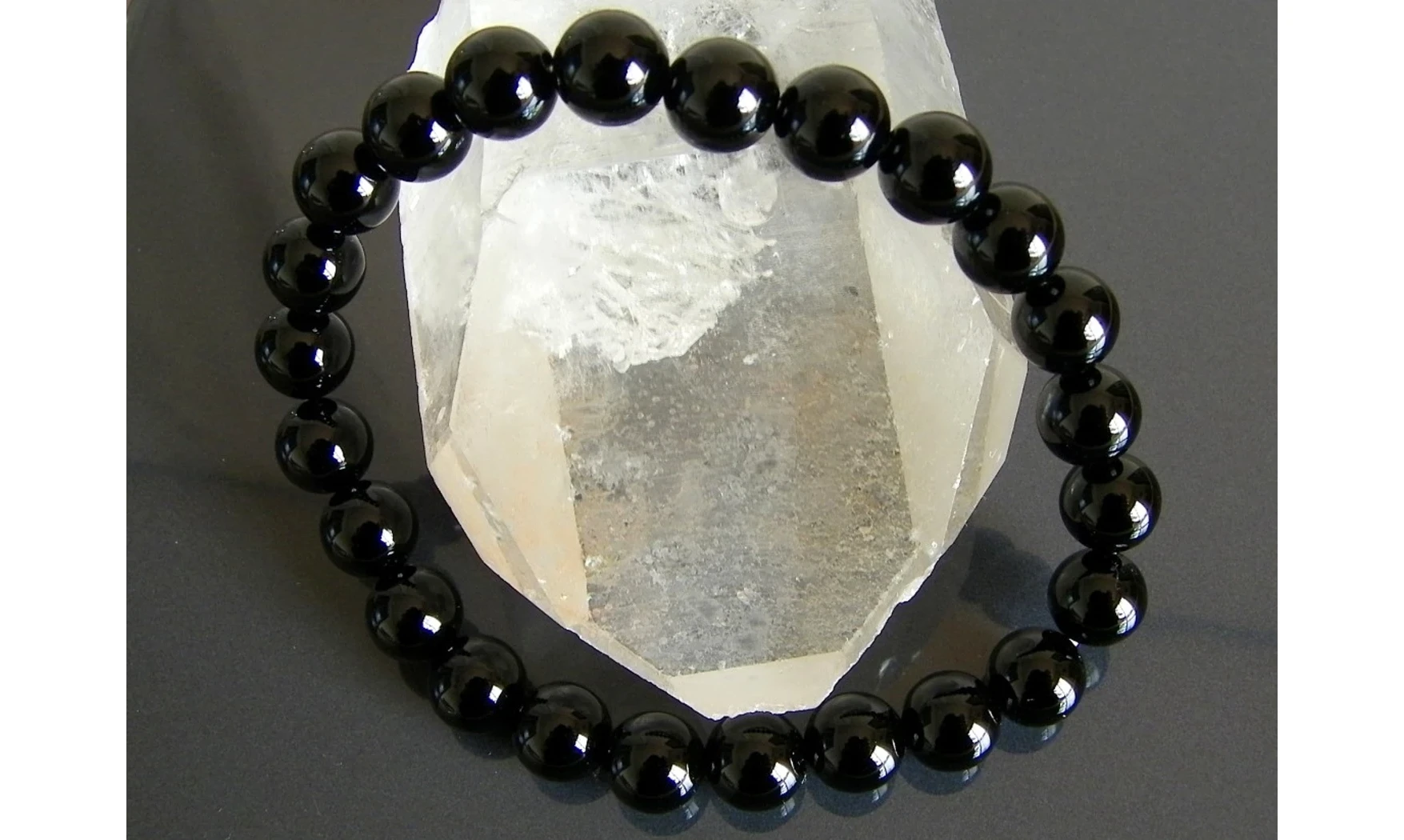 Obsidienne Noire pierres Boules bracelet