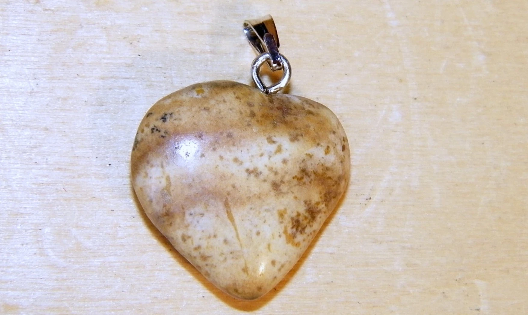 Coeur Jaspe Paysage pierre pendentif
