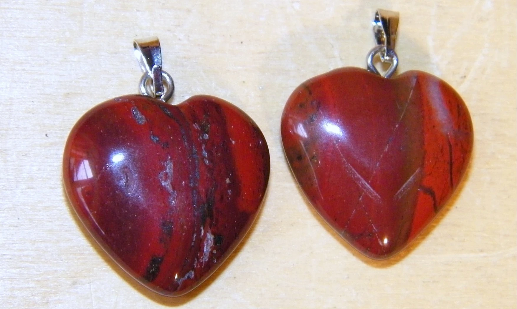 Coeur Jaspe rouge pierre pendentif
