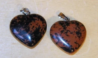 Coeur Obsidienne Acajou pendentif