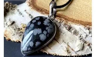 Obsidienne neige pendentif & Argent