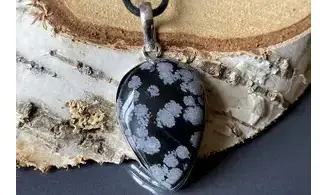Obsidienne neige pendentif & Argent