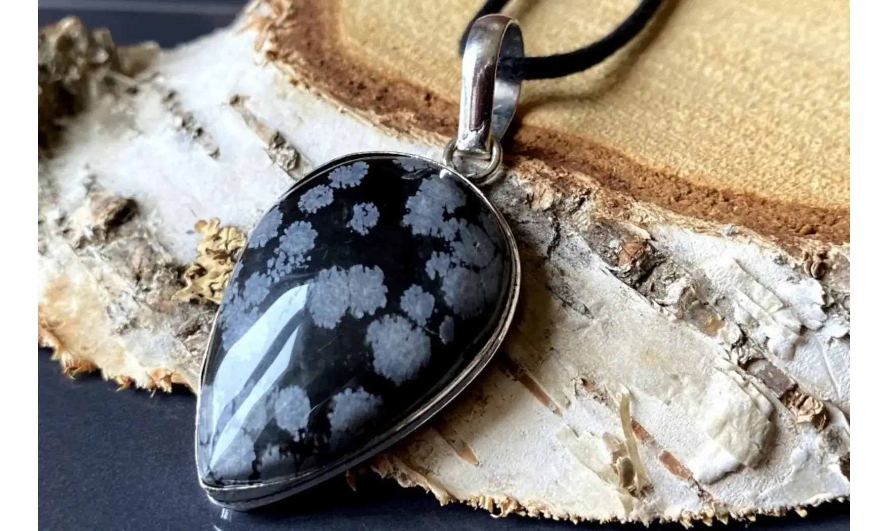 Obsidienne neige pendentif & Argent