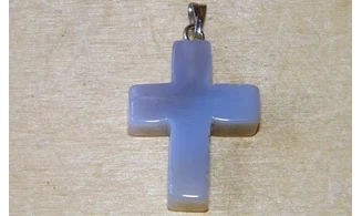 Croix Agate pierre pendentif