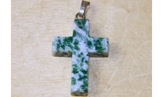 Croix Agate Arbre pierre pendentif