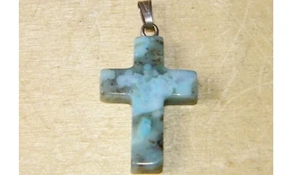 Croix Agate Mousse pierre pendentif