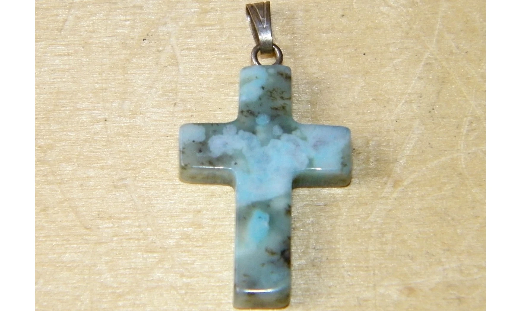 Croix Agate Mousse pierre pendentif