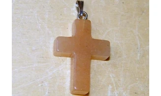 Croix Cornaline pierre pendentif