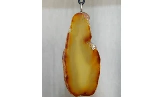 Agate Tranche polie pierre pendentif
