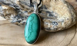 Malachite pendentif & Argent 7