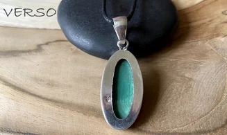 Malachite pendentif & Argent 7
